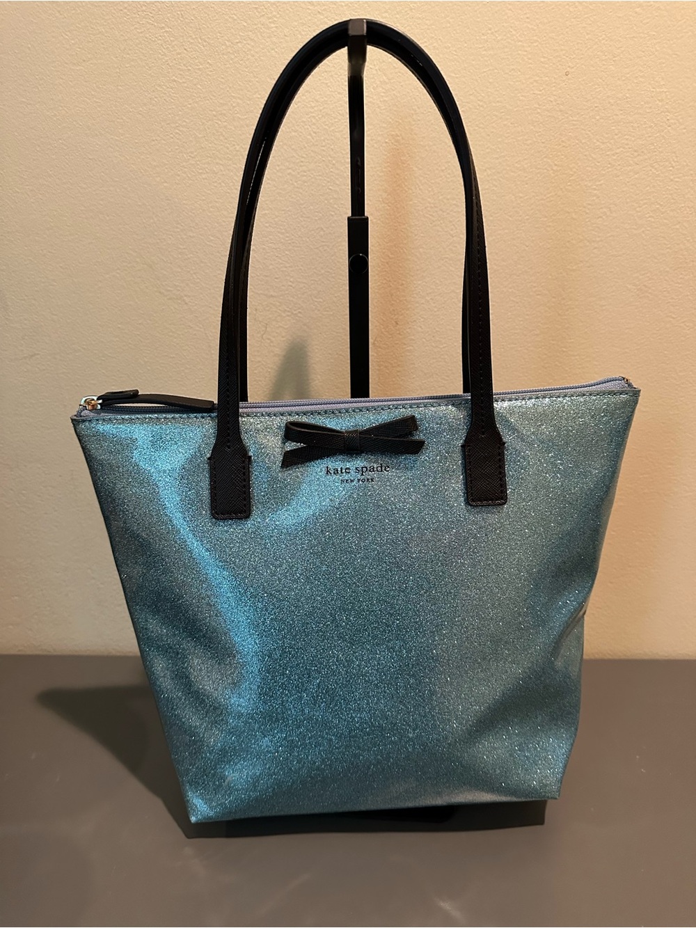 Kate Spade Mavis Glitter Tote - Gorgeous sparkly teal blue